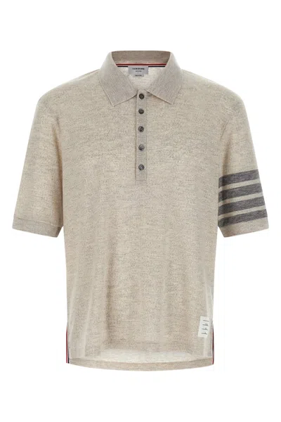 Thom Browne '4bar' Detail Polo Shirt In Gray