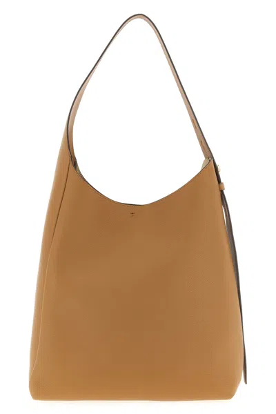 Tory Burch Romy Pebbled Leather Hobo Bag In Tiramisu
