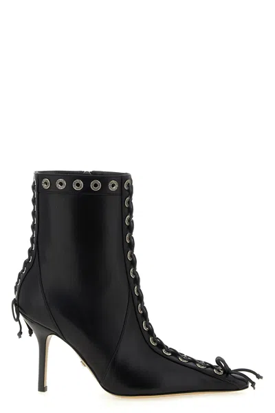 Mach&mach Mach & Mach Crystalized Corset' Ankle Boots In Black
