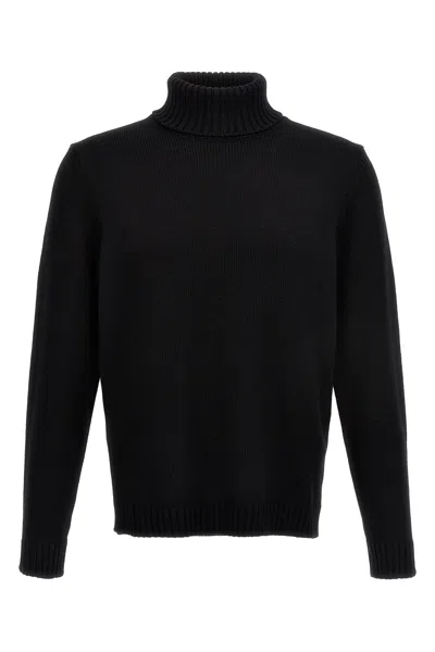 Zanone Virgin-wool Sweater In Black