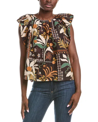 Velvet By Graham & Spencer Silk-blend Top In Brown