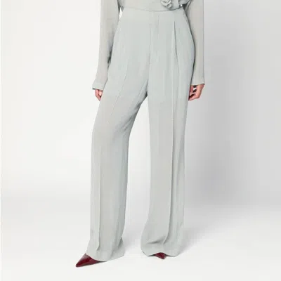 Alberta Ferretti Palazzo Pants In Ice Color Crêpe
