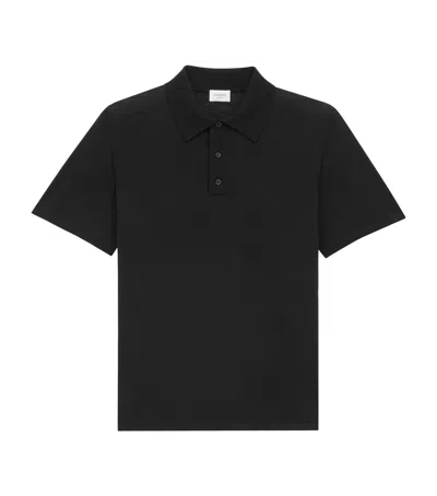 Saint Laurent Cassandre Polo Shirt In Black
