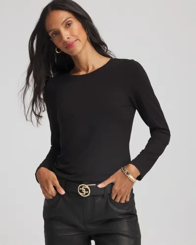Chico's Touch Of Cool Layering Tee In Black In Black