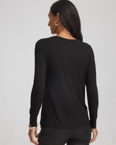 Chico's Touch Of Cool Layering Tee In Black In Black
