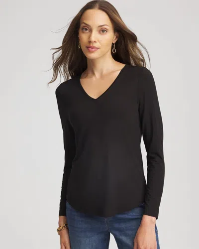 Chico's Touch Of Cool Layering Tee In Black In Black