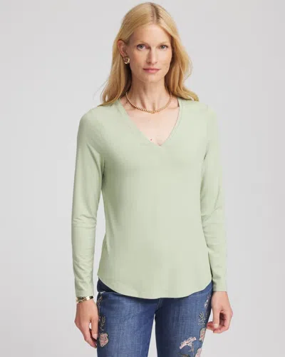 Chico's Touch Of Cool Layering Tee In Sage Meadow