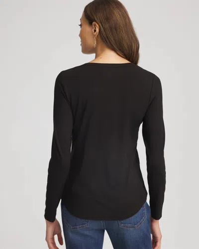 Chico's Touch Of Cool Layering Tee In Black In Black
