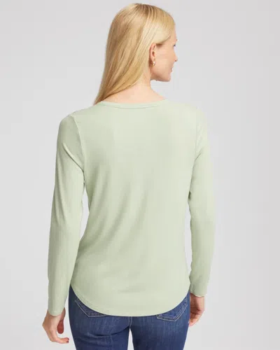 Chico's Touch Of Cool Layering Tee In Sage Meadow