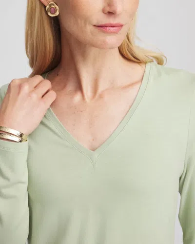 Chico's Touch Of Cool Layering Tee In Sage Meadow