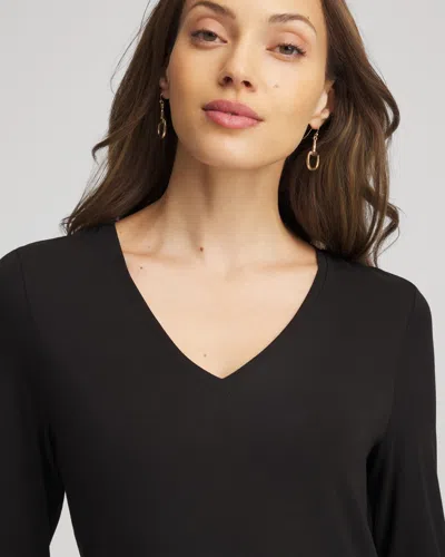 Chico's Touch Of Cool Layering Tee In Black In Black