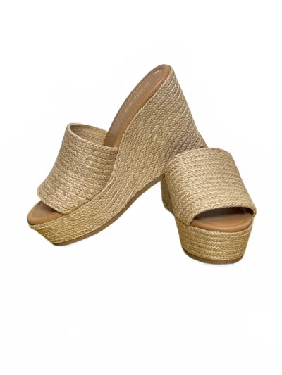Mars Sky Shoes Jute Braided Wedge In Tan In Multi