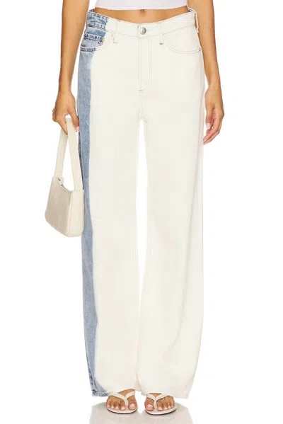 Rag & Bone Featherweight Logan Mid Rise Wide Leg Pants In Bleach Stripe In Multi