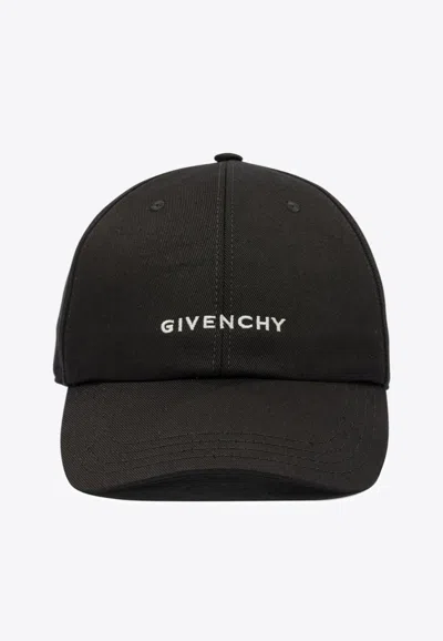 Givenchy Round Visor Cap With Embroidered Logo In Black
