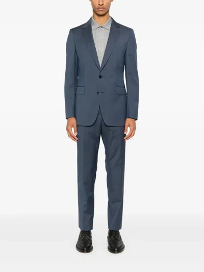 Fursac Single-breasted Suit In Blue