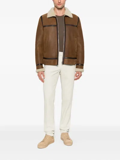 Pt Torino Flat Front Trousers With Button Fly In Neutral