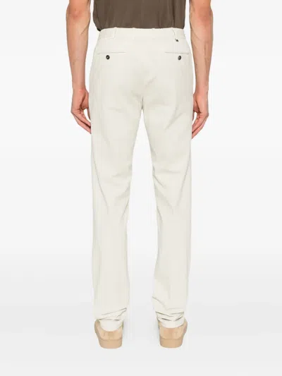 Pt Torino Flat Front Trousers With Button Fly In Neutral
