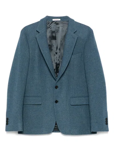 Fursac Virgin Wool Single-breasted Blazer In Green