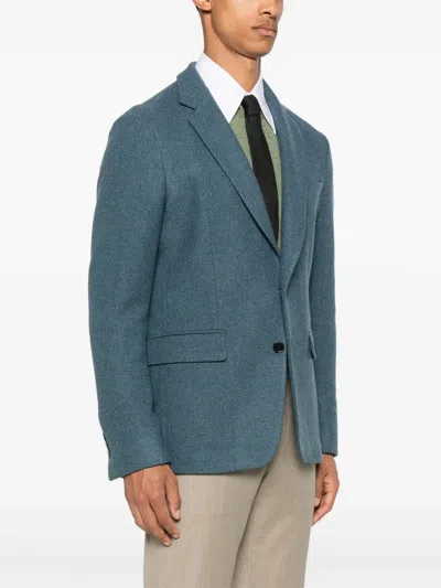 Fursac Virgin Wool Single-breasted Blazer In Green