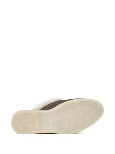 Scarosso Lucrezia Shearling Slip-on Mules In Brown
