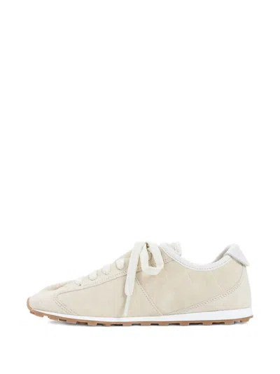 Jacquemus Low-top Rubber Sole Sneakers With Textured Finish In Neutral