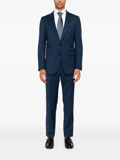 Fursac Virgin-wool Suit In Blue
