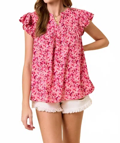 Doe & Rae Wanda Top In Pink In Multi
