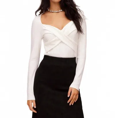 Fifteen Twenty Zelda Long Sleeve Crossover Top In Cream In Multi