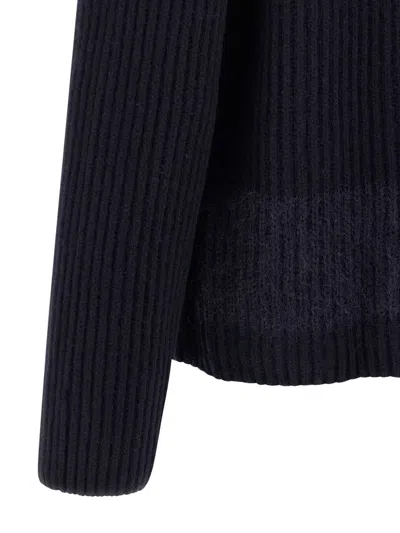 Dsquared2 Carded Wool Insert Cardigan Sweaters And Cardigans Blue In Blue