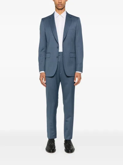 Fursac Single-breasted Suit In Blue
