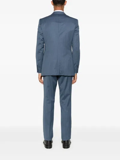 Fursac Single-breasted Suit In Blue