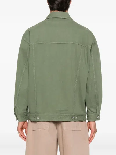 Apc Button-fastening Flap-pocket Jacket In Green