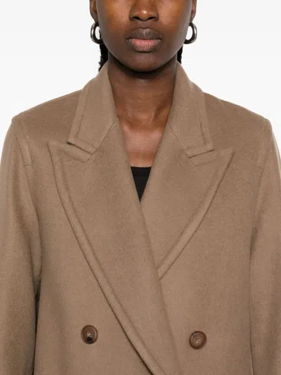 Max Mara Coats Brown In Brown