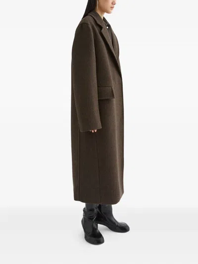Jil Sander Mélange-effect Coat In Black