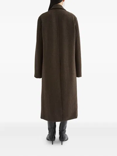 Jil Sander Mélange-effect Coat In Black