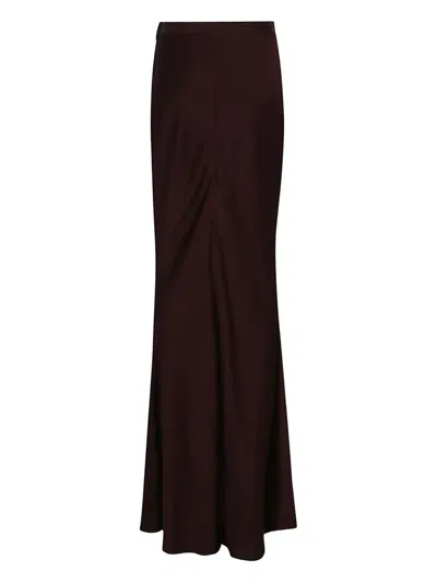 Elisabetta Franchi Long Skirt With High Waist And Metal Detail In Burgundy