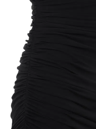 Jacquemus The Piazza Asymmetric Gathered Stretch-jersey Turtleneck Dress In Black