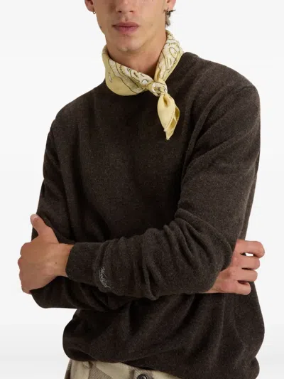 Woolrich Wool Crew Neck Sweater In Brown