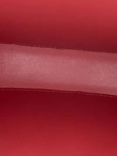 Pre-owned Celine 2022 Small Calfskin Cuir Triomphe Oval Crossbody Bag In Red