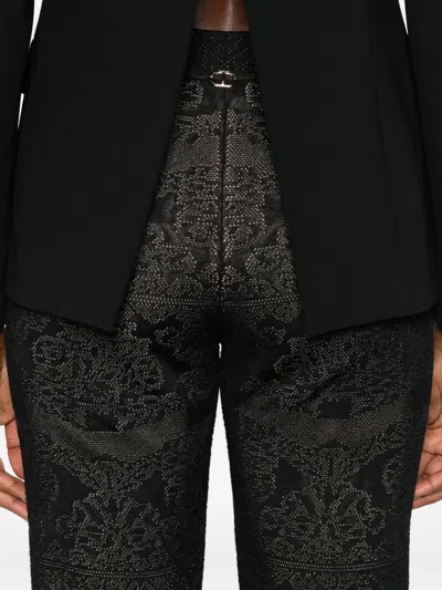 Twinset Damask-pattern Trousers In Black