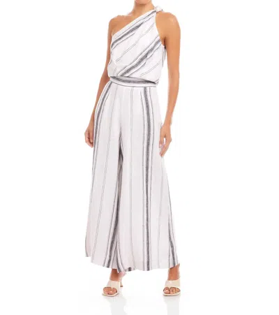 Fifteen Twenty Vivienne Wide-leg Pants In Stripe In White