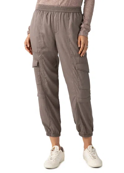 Sanctuary All The Way Soft Cargo Jogger Pants In Coco In Gray