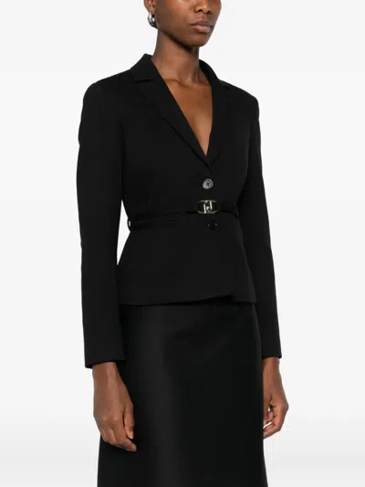Liu •jo Tailored Black Jacket With Structured Silhouette In Black