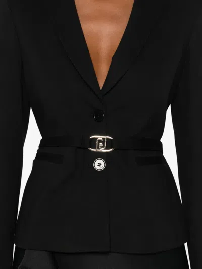 Liu •jo Tailored Black Jacket With Structured Silhouette In Black
