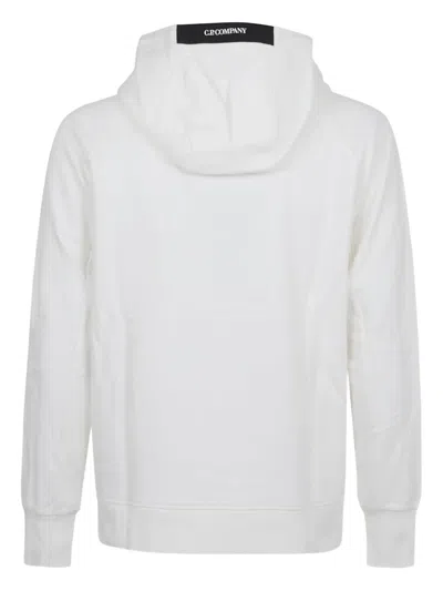 C.p. Company Men Sweatshirts Hooded Open In Diagonal Raised Fleece In White