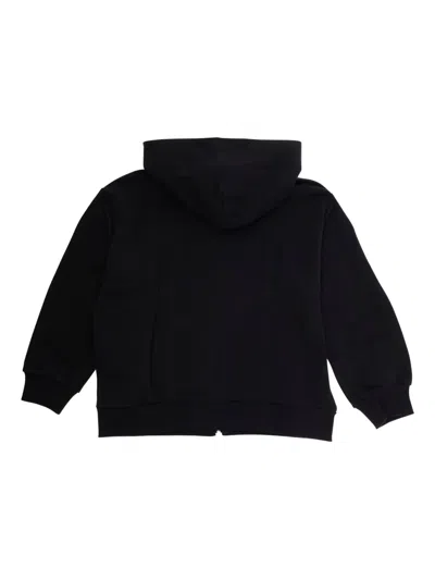 Mm6 Maison Margiela Black Hoodie With Fixed Hood And Logo On The Front In Cotton Boy In Black