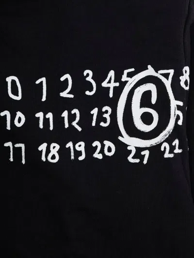 Mm6 Maison Margiela Black Hoodie With Fixed Hood And Logo On The Front In Cotton Boy In Black