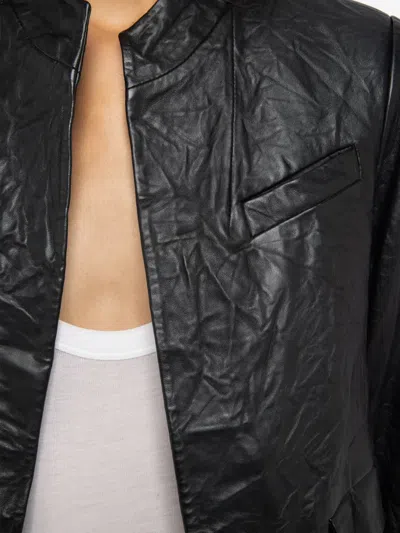 Zadig & Voltaire Womens Black Veryn Collarless Slim-fit Crinkled-leather Jacket In Black