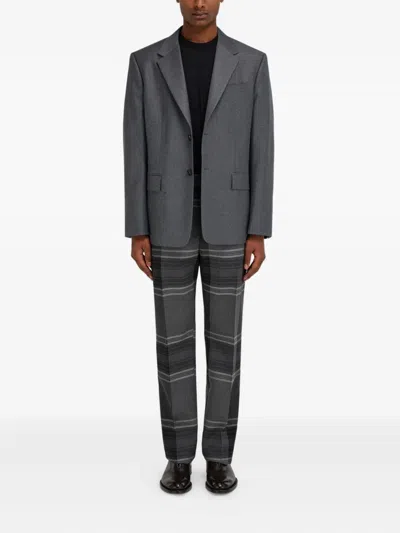 Ferragamo Two-button Single-breasted Blazer In Gray