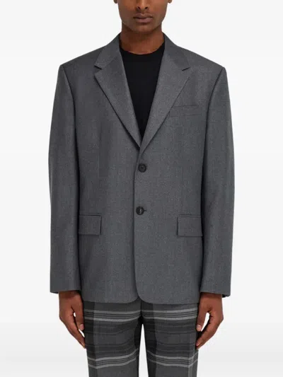 Ferragamo Two-button Single-breasted Blazer In Gray